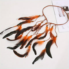 Ethnic Feather Headband Tassel Female Hair Accessories