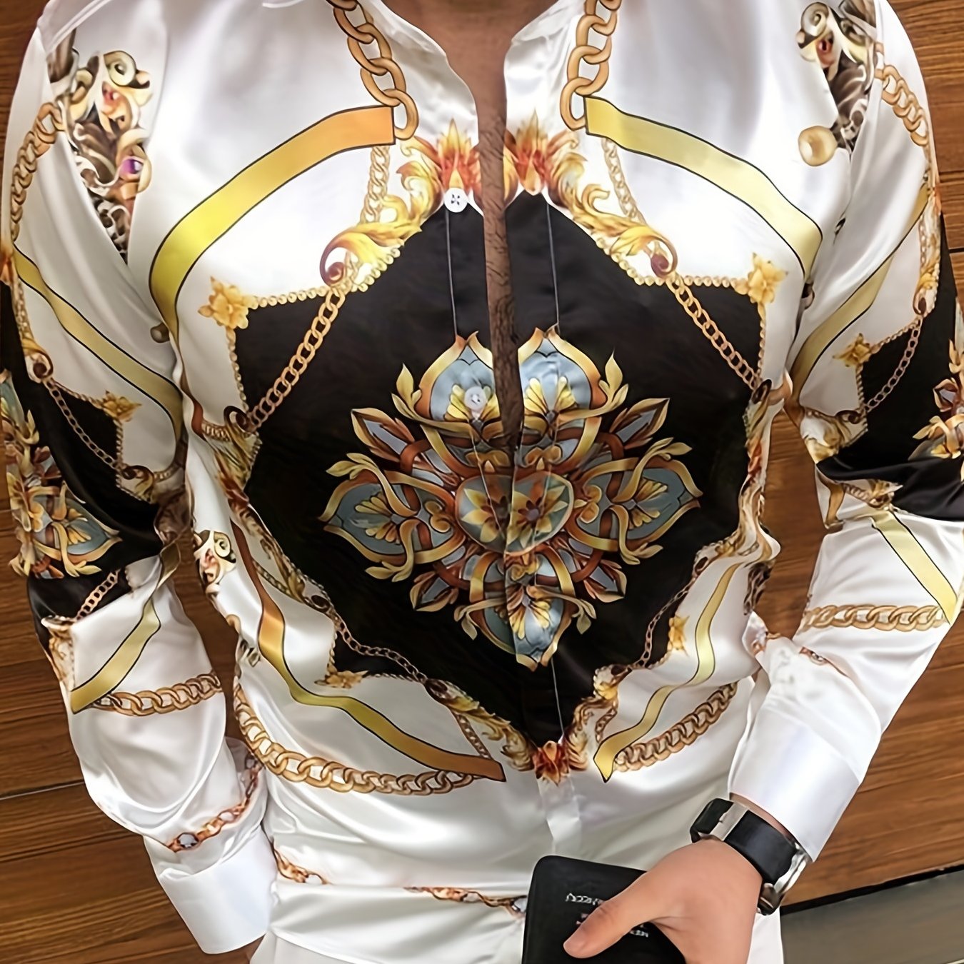 Men's Turn Down Collar Long Sleeve Casual Shirt