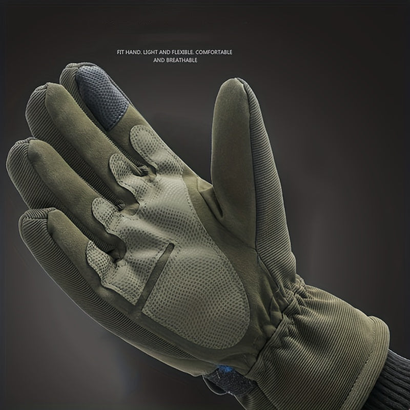 Winter Velvet Warm Touch Screen Full Finger Gloves Men