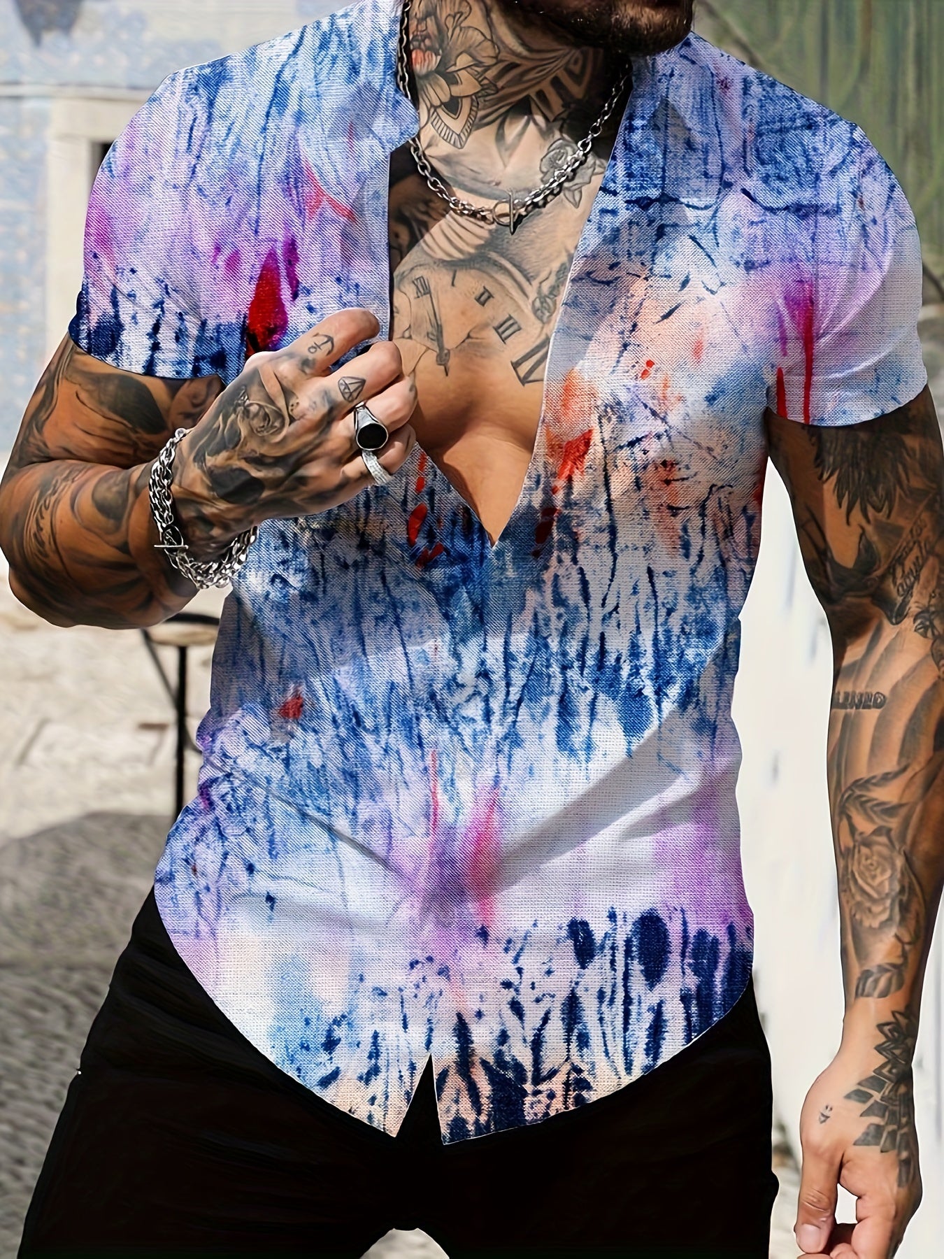 Casual Short Sleeve Hawaiian Shirt for Men