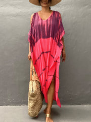 V Neck Cover Up Dress Loose Fit Beachwear Kaftan Women's Swimwear