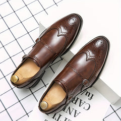 Men's Buckle Solid Business Casual Dress Shoes