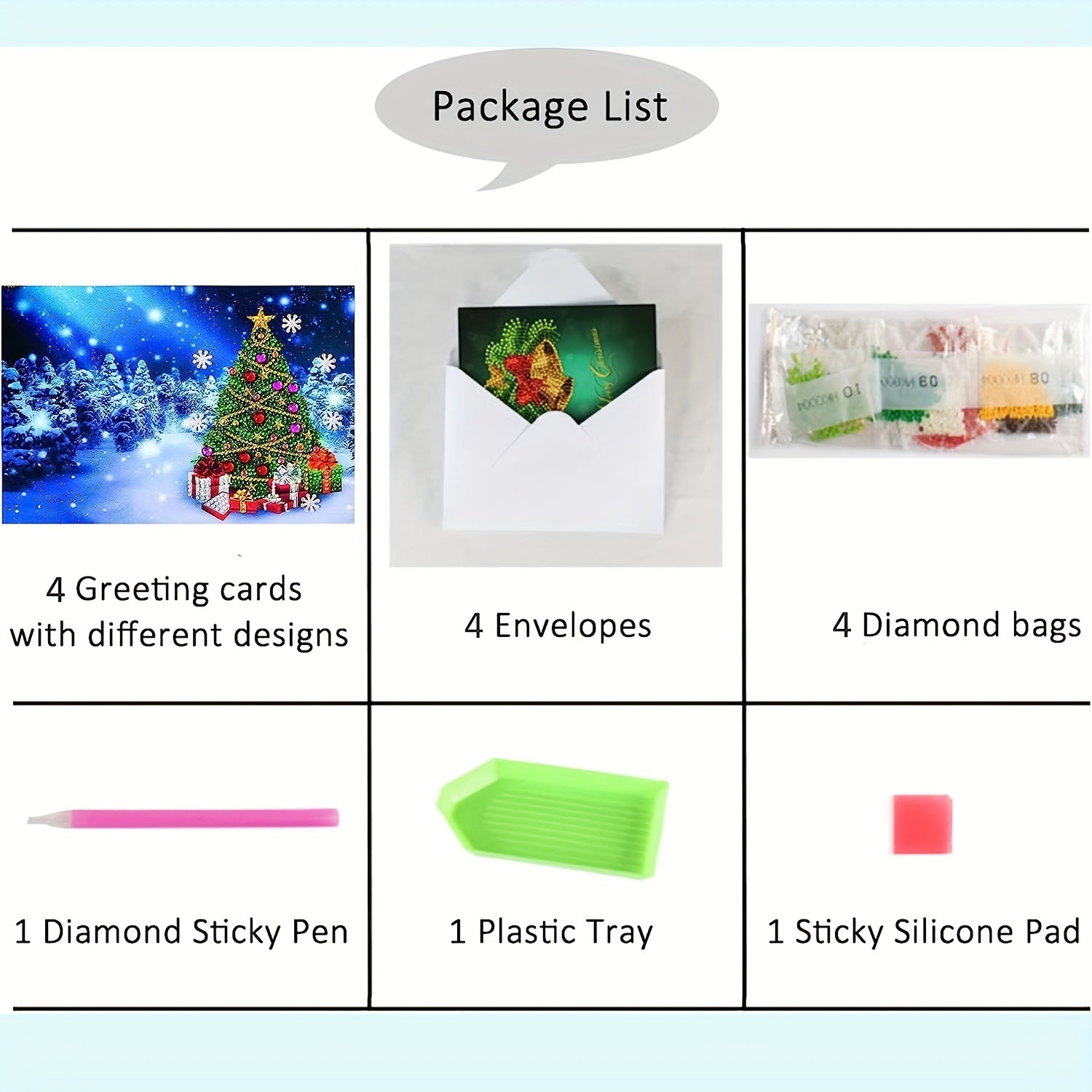 5D Diamond Painting Christmas Card Christmas Tree DIY Kit