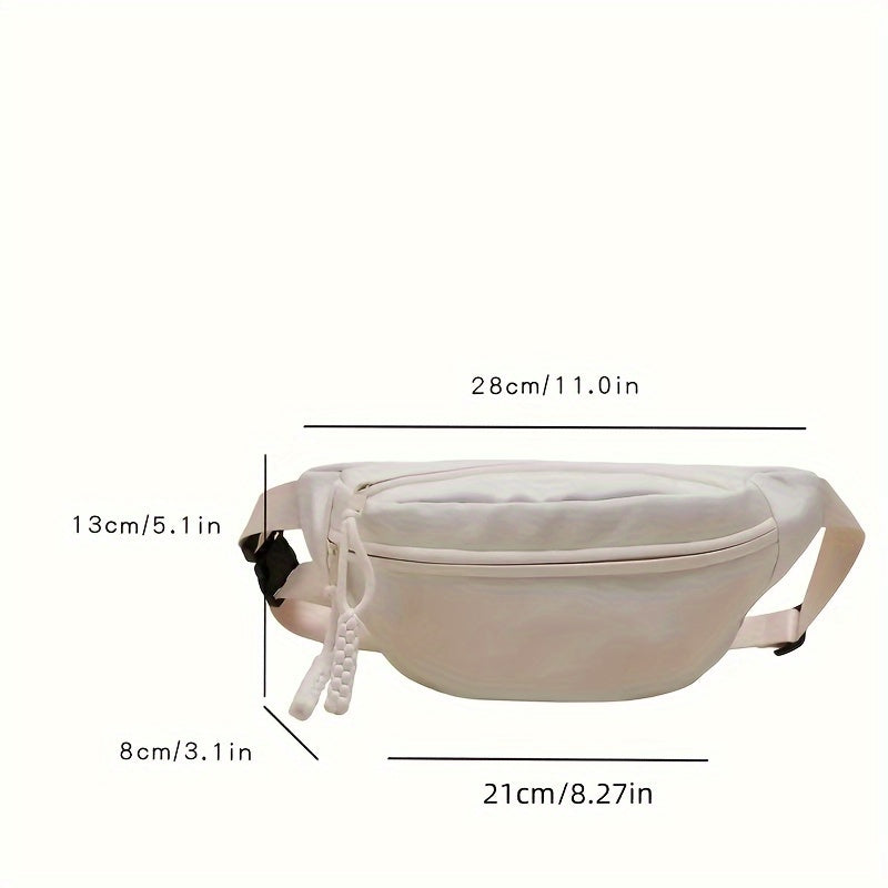 Casual Nylon Waist Bag Lightweight Fan-shaped Belt Bag for Hiking