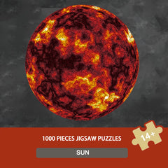 Golden Solar Flare Puzzle 1000pcs Round Celestial Wall Art