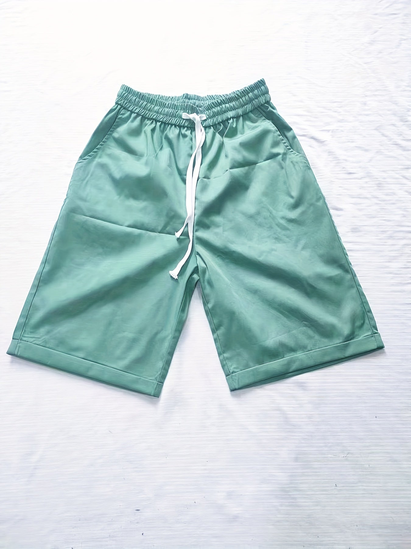 Dual Pockets Drawstring Bermuda Shorts for Women
