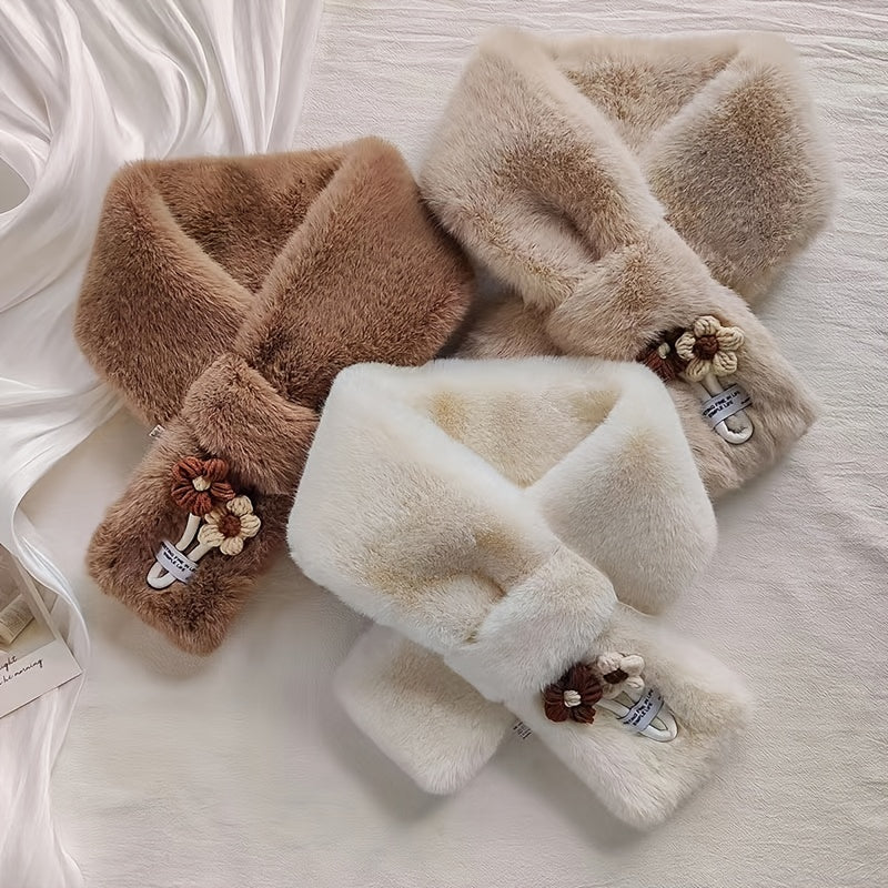Plush Rabbit Fur Neck Scarf for Women