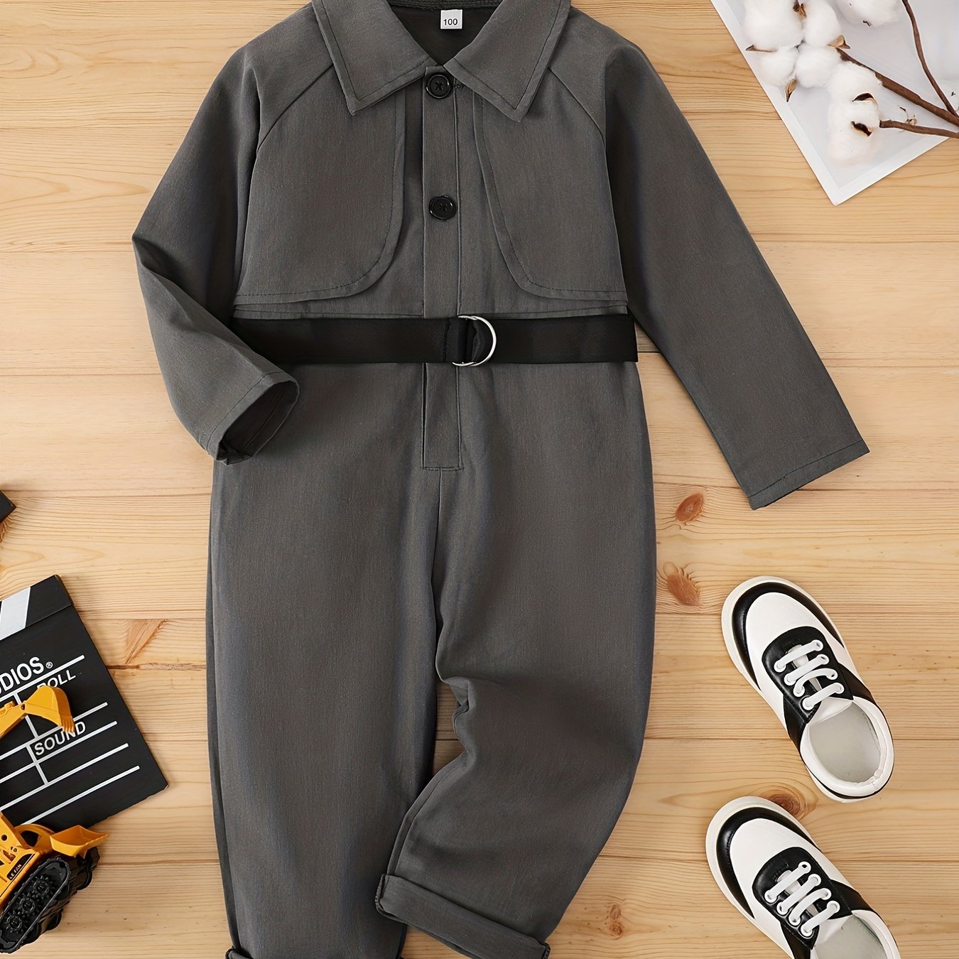 Toddler Boy's Cargo Jumpsuit with Belt