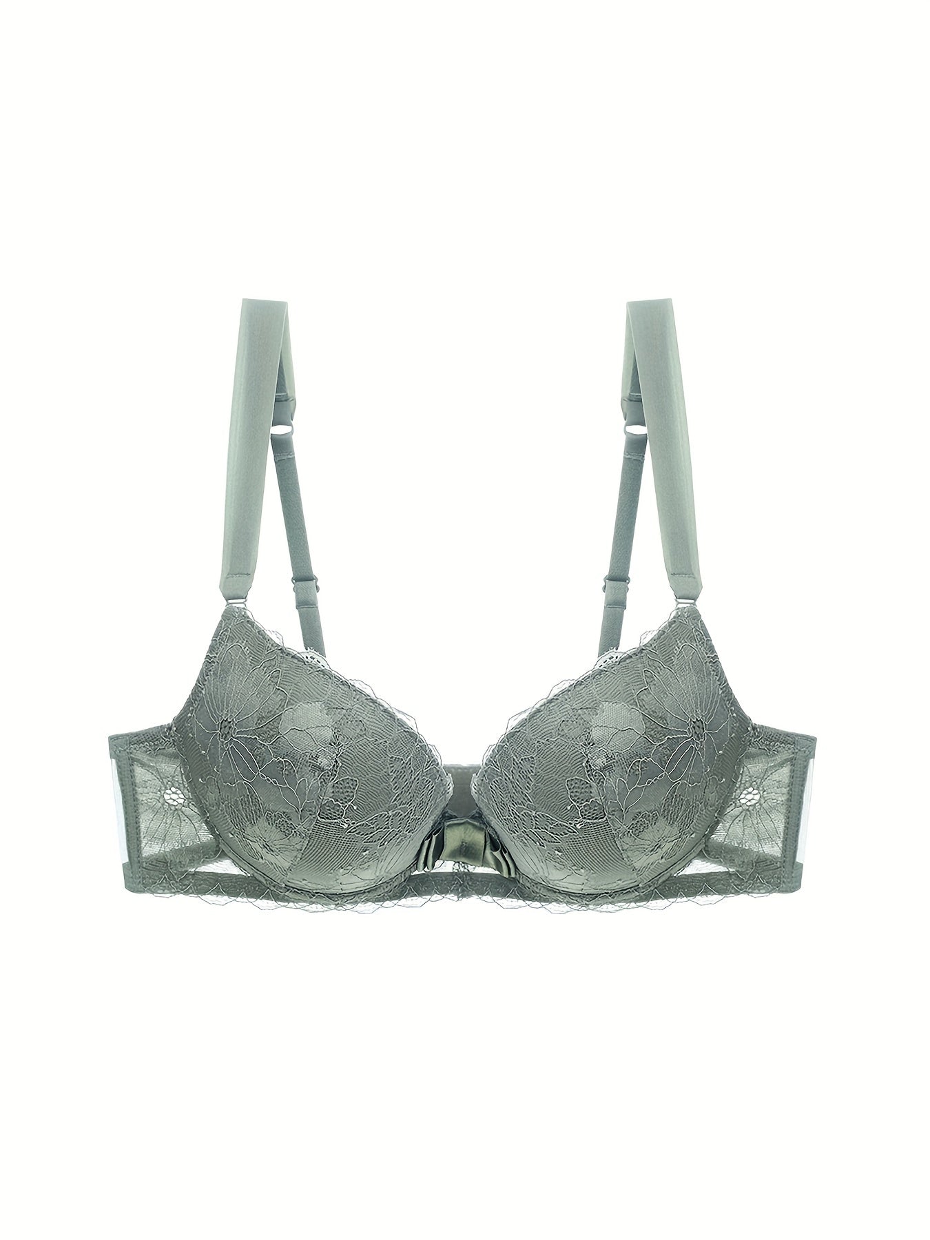 Floral Lace Push Up Bra & Bikini Panties Set
