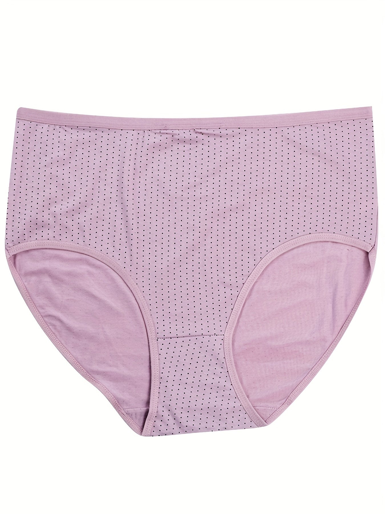 4 Pack Plus Size Dot Print Underwear Set Women's High Stretch
