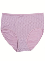 4 Pack Plus Size Dot Print Underwear Set Women's High Stretch