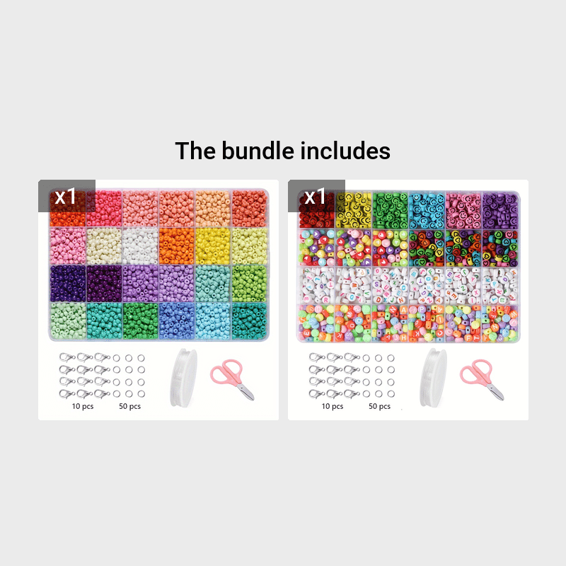 Glass Rice Beads Letter Beads Jewelry Material Package