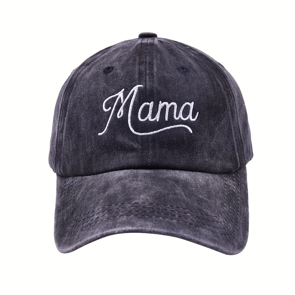 Mama Embroidery Baseball Cap Distressed Sports Hat For Women