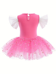 Girls Tulle Tutu Mesh Cami Dress Ballet Dance Practice Performance Clothes