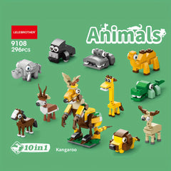 10 in 1 Mini Beast Series Building Blocks Set Toy - Fun Animal Model Puzzle Kit