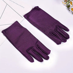 Solid Satin Gloves Elastic Thin Breathable Gloves for Women