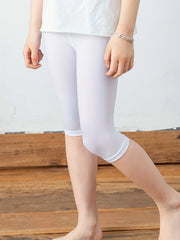 Toddler Girls Cropped Leggings Elastic Waist Stretch Soft Tight Kids Spring Summ
