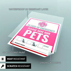6pcs Pet Alarm Stickers - UV Protection, Waterproof