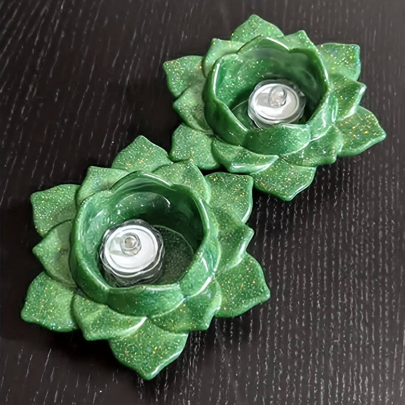 Lotus Tealight Candle Holders Resin Silicone Mold Flower Candlestick Epoxy