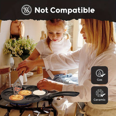 Mini Pancake Griddle Pan with 7 Mold Cookware Kitchenware