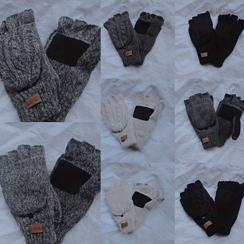 Winter Half-finger Wool Gloves for Riding Cold Weather