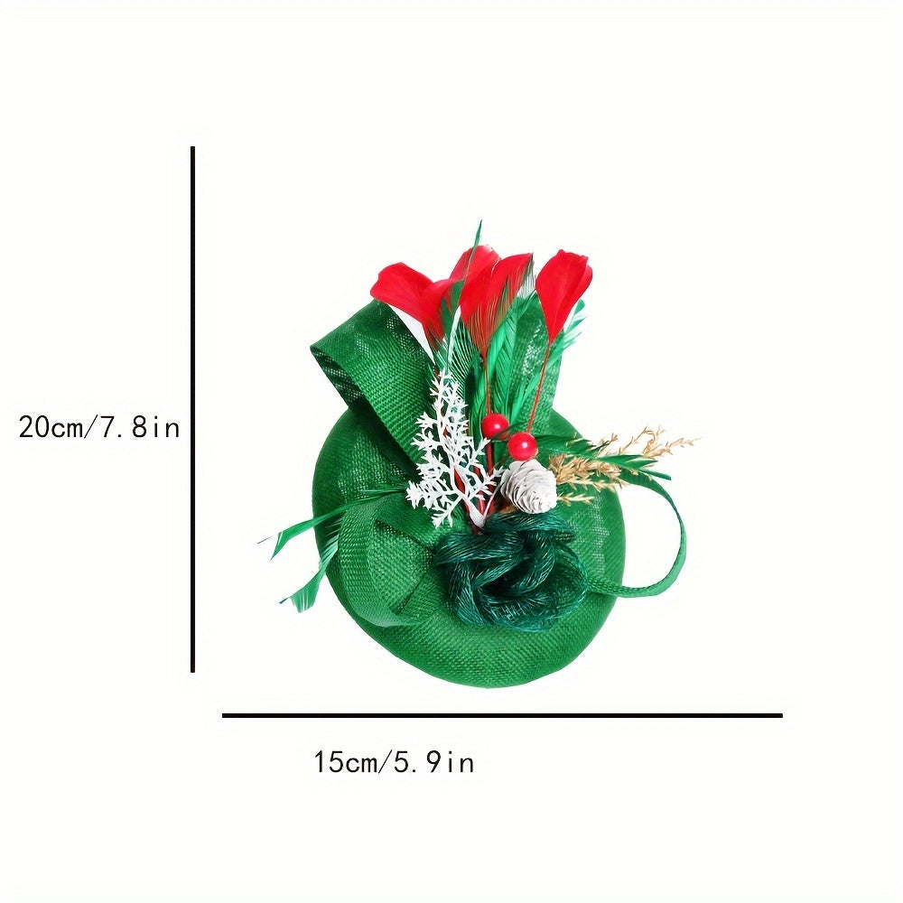 Vintage Christmas Feathered Headband for Women Duck Feather Hat