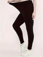 Sports Leggings Women's Plus Solid Wide Waistband Soft Gym Yoga Leggin