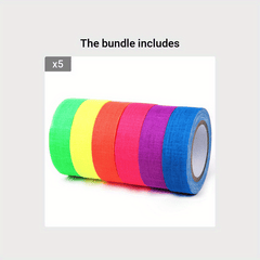 Neon Cloth Tape Fluorescent UV Light 0.6in x16.5ft