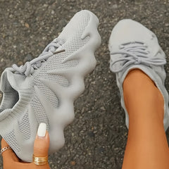 Women's Lace Up Sock Sneakers Stylish Low Top Shoes