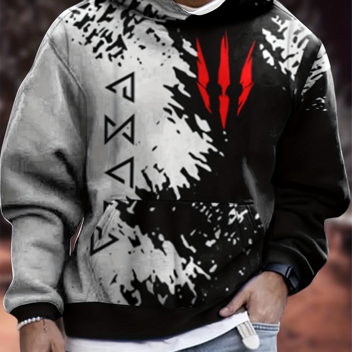 Graphic Hoodie With Kangaroo Pocket Comfy Loose Drawstring Hooded Pullover