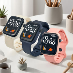 Square Astronaut Rocket Electronic Watch for Students