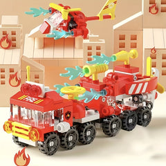 Fire Truck Bag Assembly Building Blocks Toy Model Gift
