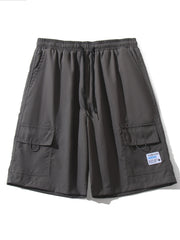 Men's Drawstring Flap Pocket Shorts Summer Clothing