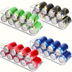 4pcs Can Organizer Refrigerator Bins Soda Can Dispenser Storage