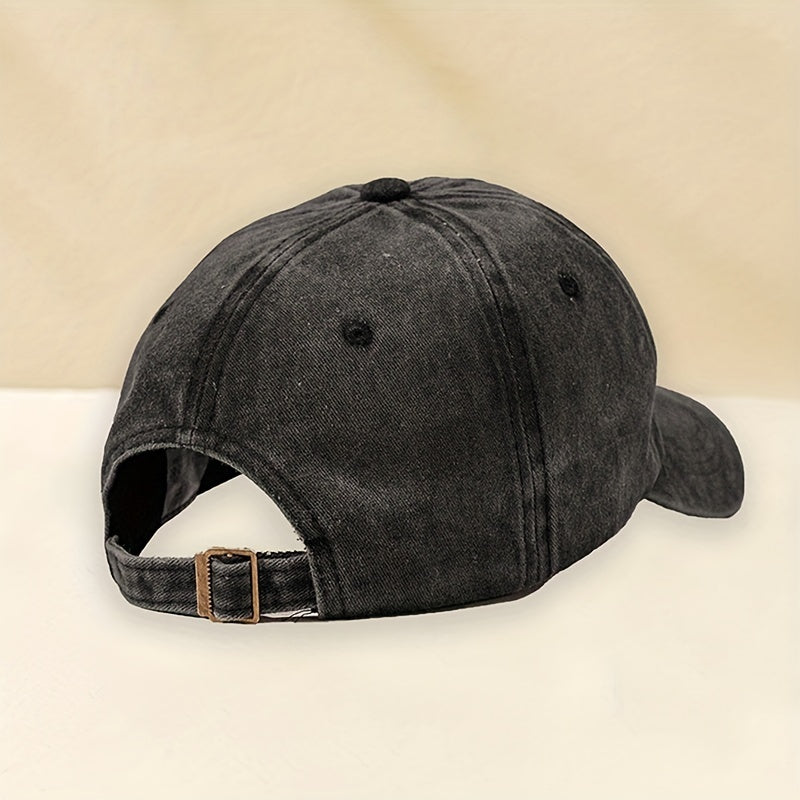 Cross Printed Distressed Baseball Cap Unisex Sun Hat