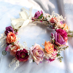 Artificial Flowers Wreath Girls Princess Party Decorative Headband