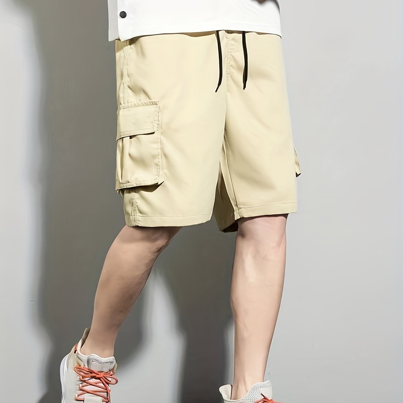 Classic Cargo Shorts Men's Casual Pocket Waist Drawstring Cargo Shorts