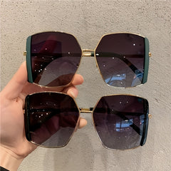 Oversized Square Sunglasses Gradient Metal Sun Glasses UV400