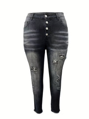 Washed Ripped High Rise Skinny Jeans