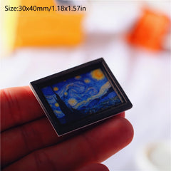 Dollhouse Mini Painting Model Living Room Scene DIY Furniture Model