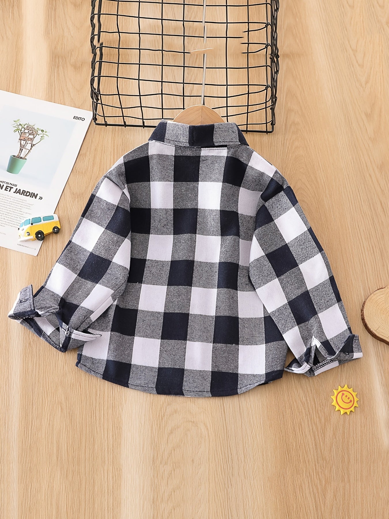 Boys Plaid Long Sleeve Shirt Fall Blouse