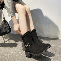 Chunky Heel Snow Boots Outdoor Non Slip Winter Boots