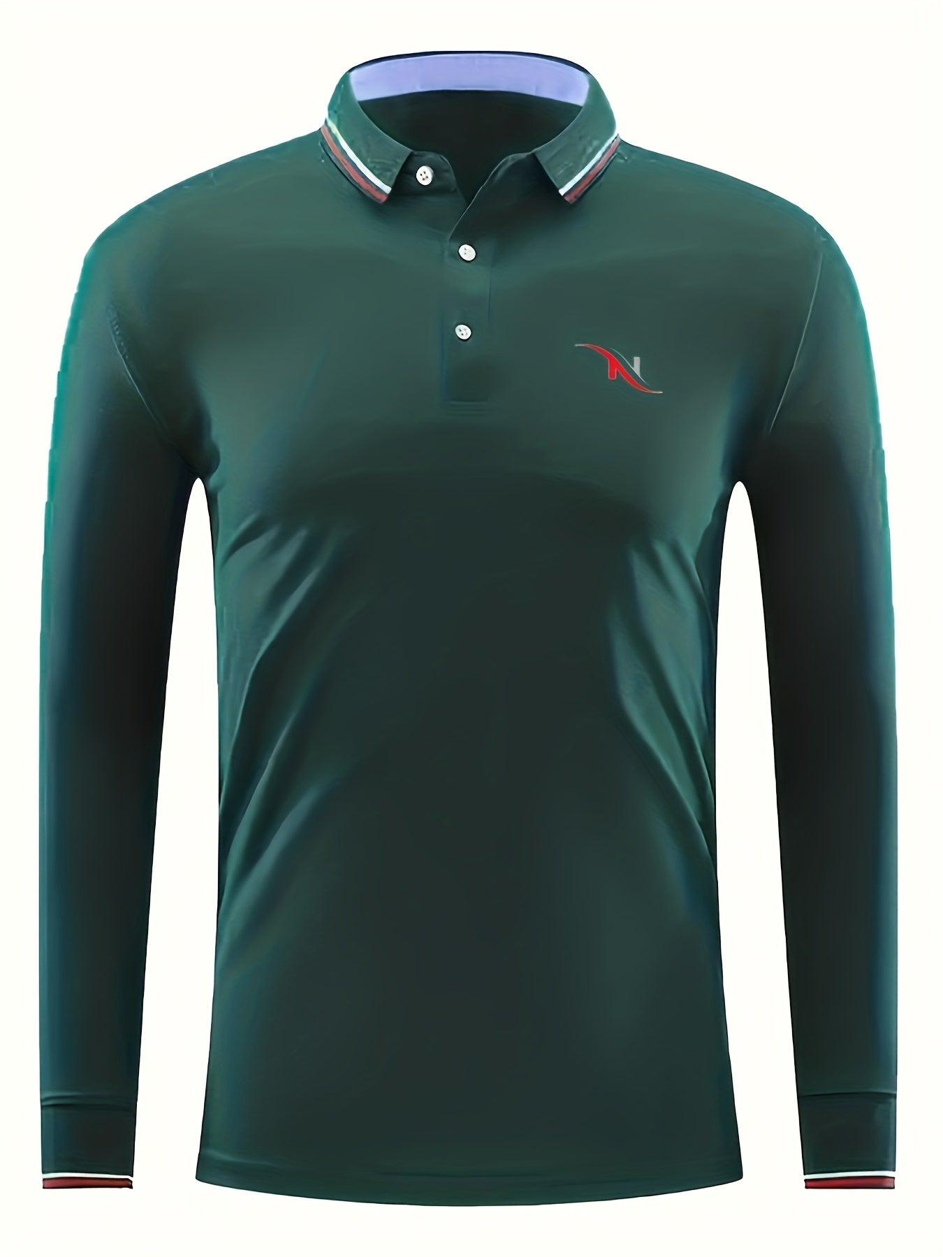 Men's Slide Print Polo Shirt Casual Breathable Button Up Lapel