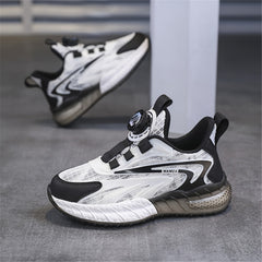 Boy's Running Shoes with Rotating Buckle Anti-Skid Sneakers
