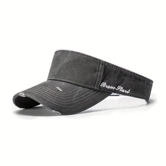 Embroidered Sunscreen Hat, Empty Top, Unisex