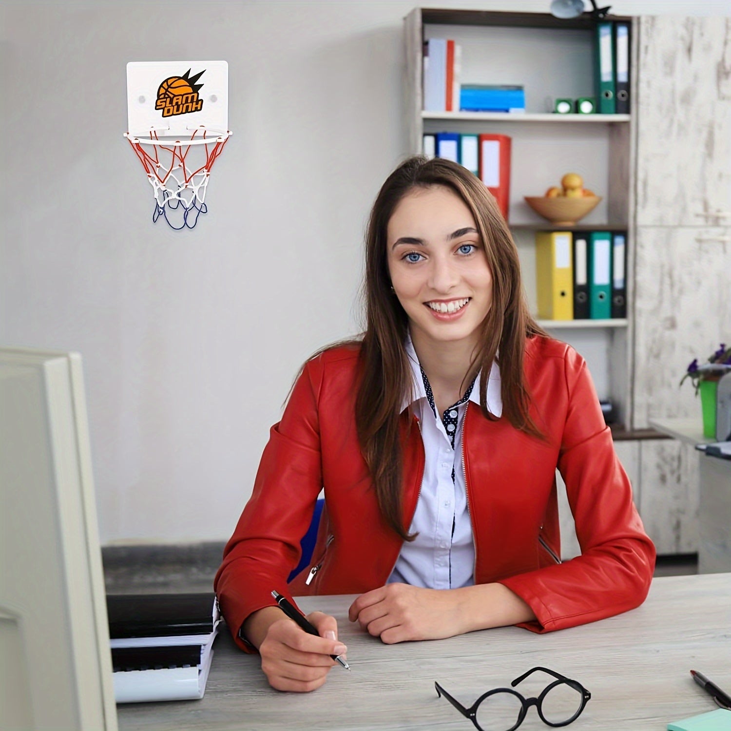 Mini Basketball Stand Set with Ball & Pump for Home & Office Fun