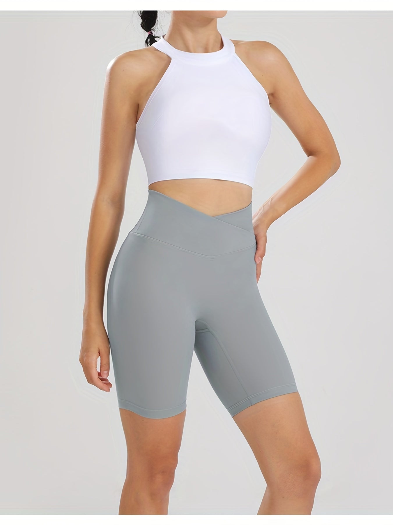 Peach High Waist Yoga Shorts Tummy Control Sports Shorts