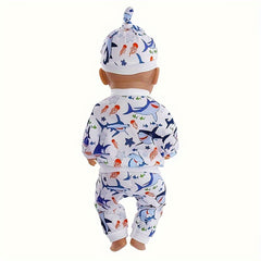 3 Piece Shark Pattern Outfit For 17-18 Inch Dolls - Christmas Gift
