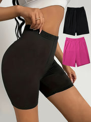 2 Pack Plus Size Seamless High Waisted Biker Shorts Set
