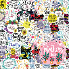 50pcs Inspirational Text Sentence Phone Case Stickers Waterproof DIY Decoration